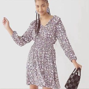 NWT J. Crew V-Neck Midi Dress in Floral Fields Size XS